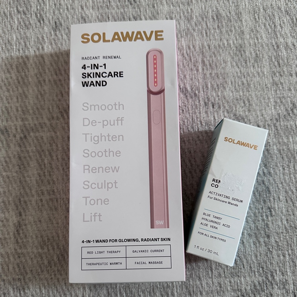 Solawave 4-in-1 Skincare Wand (Rose Gold) & Activating Serum